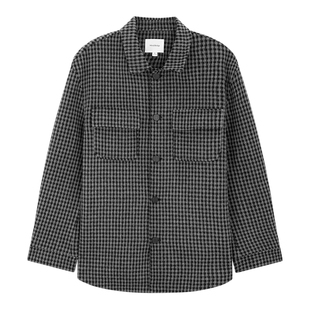 Mind Bridge2025年格纹翻领大衣男士毛呢夹克冬季短款通勤外套