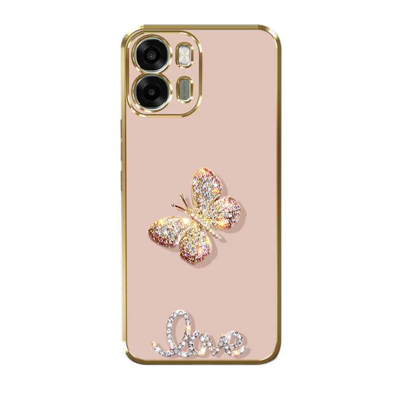 oppoA6K手机壳镶钻蝴蝶