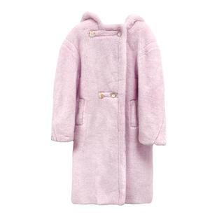 茉萱M家Teddy泰迪熊大衣正确版本全羊毛连帽长款羊羔毛羊驼绒外套