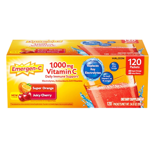 美国直邮 进口Emergen-C VC泡腾粉1000mg富含维生素C泡腾冲剂90包