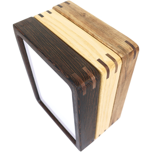 中空实木榫卯圆角相框8寸照片A4方形胡桃木标本2.5CM摆台挂墙定制