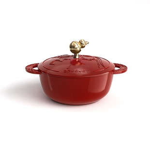 【新品】Breguet宝玑马年限定新婚礼物珐琅铸铁锅24cm家用焖炖锅