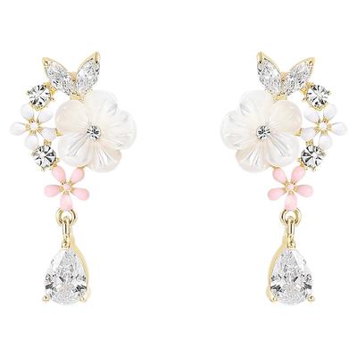 dodogogo贝壳小花耳环