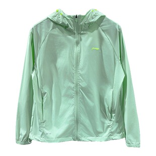 李宁2025夏季女款防晒速干连帽休闲透气运动风衣外套开衫潮流舒适