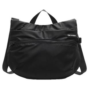 休闲包包女式2025新款流行黑色手拎包轻便布包单肩包大容量斜挎包