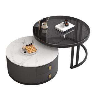 茶几客厅家用2025新款极简圆形轻奢高级感网红小户型茶几桌出租屋