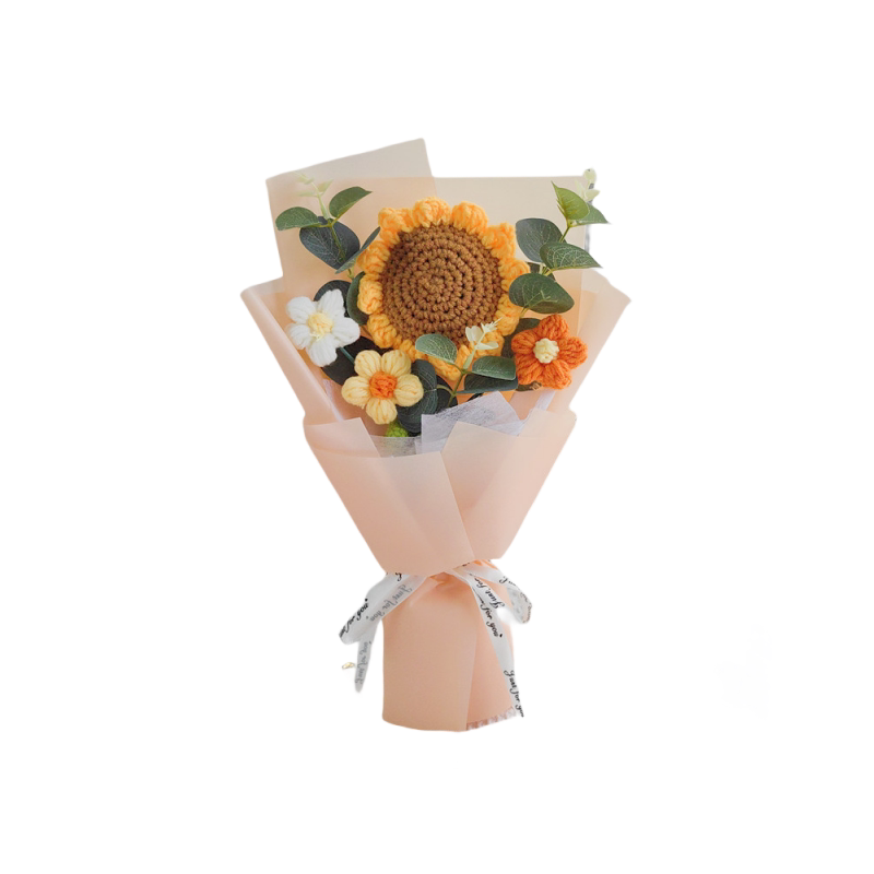 教师节手工编织向日葵玫瑰花束送女老师礼物成品小学创意实用礼品