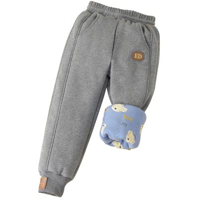 羊毛填充儿童超厚裤子冬季棉裤