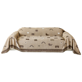 沙发盖布雪尼尔四季通用2025新款全包套罩卡通中古风高级感沙发垫