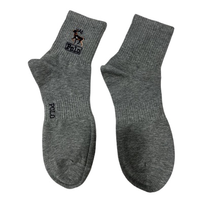 POLO秋冬纯棉麋鹿运动中筒袜男