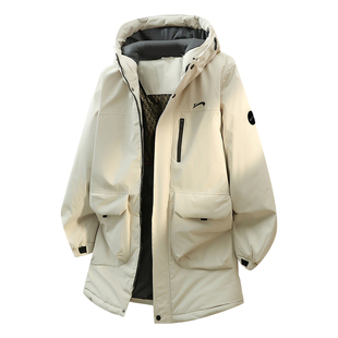 贵人鸟中长款棉服男款冬季2025年新款棉大衣爸爸棉袄子外套男冬款