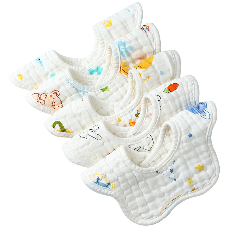 洁丽雅婴儿纯棉新生儿围嘴春夏口水巾宝宝纱布防吐奶口水围兜饭兜