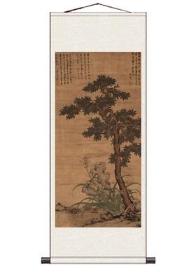 山水花鸟文徵明溪桥策杖名家字画