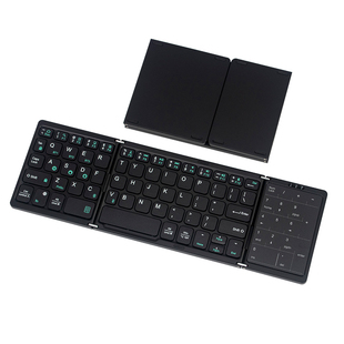 虎克折叠键盘便携三蓝牙无线迷你鼠标套装妙控触摸数字ipadpro适用苹果mini6华为微软小米手机平板电脑笔记本