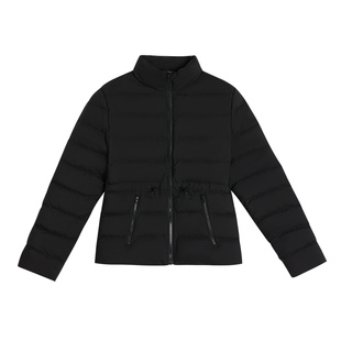 pusumede黑色立领轻薄羽绒服女冬季宽松收腰休闲白鸭绒短款外套