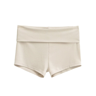 设计感舒适低腰翻边紧身短裤女夏外穿显瘦包臀健身迷你热裤休闲裤