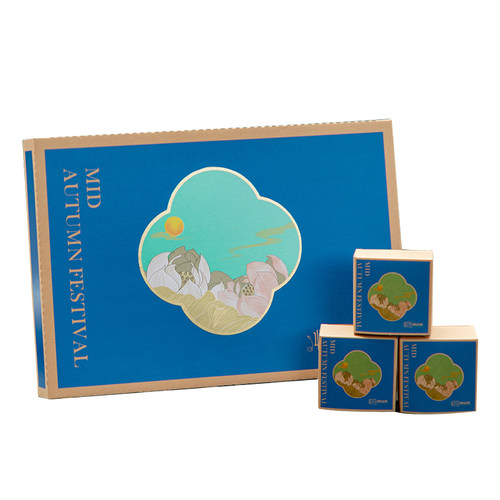 中秋礼品包装牛皮纸盒子老式传统月饼包装盒可定制河南郑州厂家