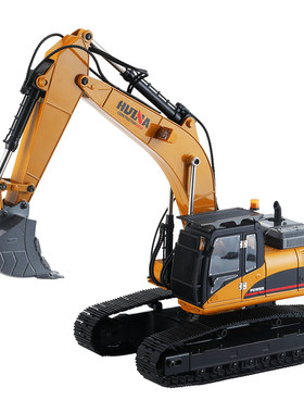 汇纳580新款遥控挖掘机模型仿真灯光声效大号电动遥控车工程车
