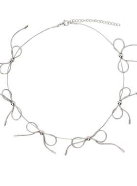 细链蝴蝶结女项链y2k芭蕾风颈链