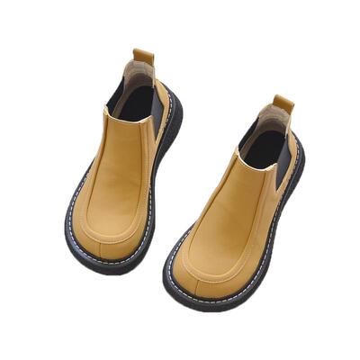 圆头马丁靴平底百搭女靴子包邮