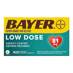 美国直邮 Bayer拜耳 阿司匹林肠溶片 低剂量 81mg*400粒进口