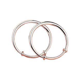 福凤茗足银9999纯银宝宝手镯婴儿男女小孩手镯子满月周岁生日礼物