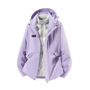 官方正品HH冲锋衣羽绒服男新款秋冬三合一羽绒登山服内胆女士外套