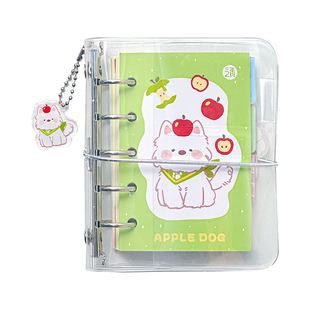 三年二班 苹果小狗手账本高颜值ins风苹果笔记本本子手帐学生用手账本初高中生计划本日记本记事2025新款F