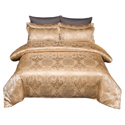 欧式高档奢华贡缎提花四件套夏季轻奢高级感公主风床单被套单件