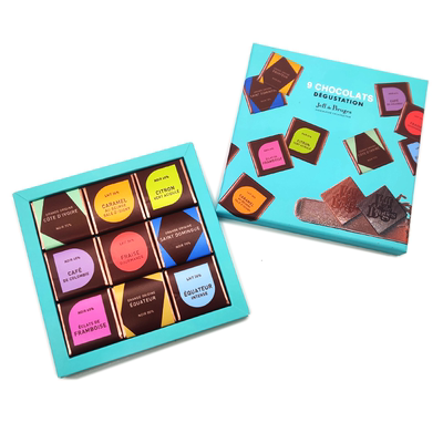 法国 Jeff de Bruges 九种口味小黑巧方盒巧克力零食送礼纯可可