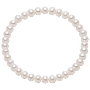 京润珍珠 茜意5-6mm松紧串绳珍珠手链素珠珍珠手链简约百搭礼物A