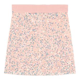 Amybaby女童裙子冬季2025新款儿童时尚丝绒亮片闪闪包臀A字短裙