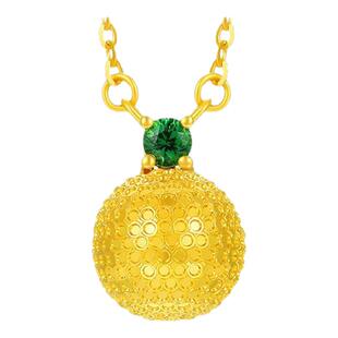 金至尊幻彩party霓虹幻彩黄金项链石榴石足金项链黄金颈链金链子