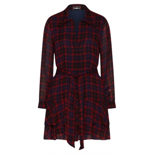 MARELLA 2025秋冬女装中长款长袖荷叶边连衣裙3226075402