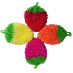 韩式草莓不粘油洗碗巾丝光洗碗布去污刷百洁布清洁厨房抹布