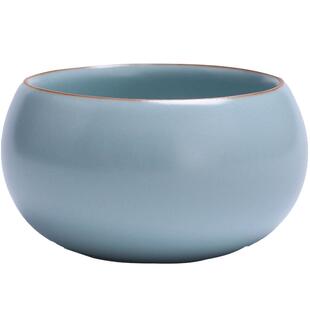 寻汝陈全贵大师汝窑主人杯茶具高档单杯可养开片天青色陶瓷禅定杯