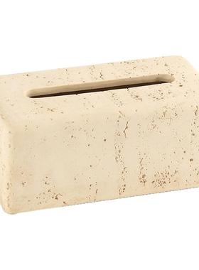 侘寂风纸巾盒客厅茶几高档轻奢