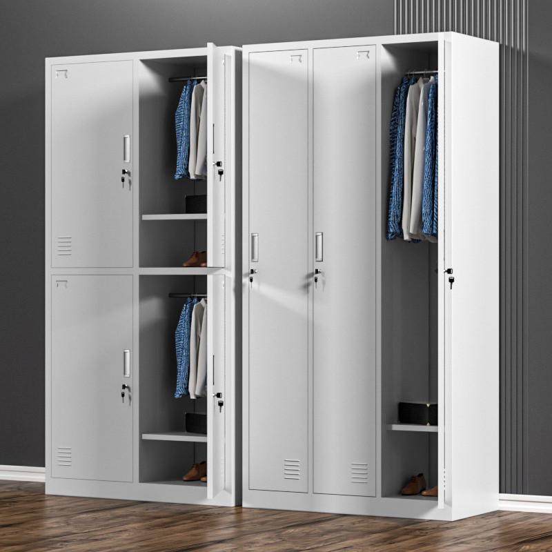 员工四门储物柜铁皮更衣柜工厂带锁存包宿舍换衣柜鞋柜碗柜多门柜