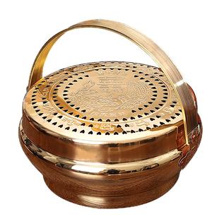 传统婚庆嫁妆铜火炉结婚庆铜火冲火铳手炉铜火囱旺夫盆炉配电子烛