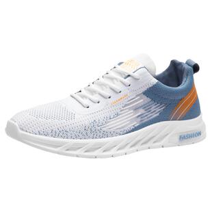 男鞋夏季透气飞织网面网鞋学生跑步防滑软底运动休闲小白老爹潮鞋