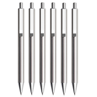 晨光全金属按动中性笔水笔学生专用碳素黑色0.5mm按压式办公签字笔商务高档新钢韵子弹头铁笔杆重手感圆珠笔