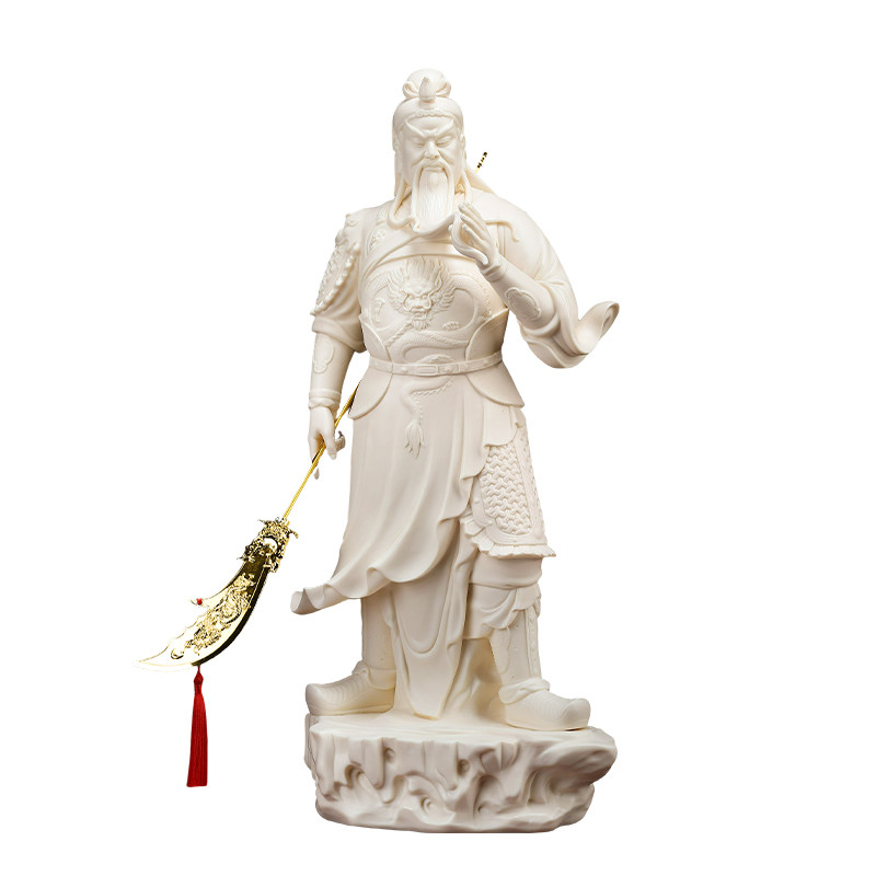 陶瓷关羽武财神神像摆件家用供奉
