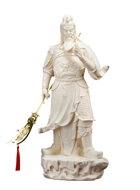 陶瓷关羽武财神神像摆件家用供奉