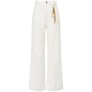 FF仿佛牛仔裤女2025秋冬新款长款直筒白色显瘦修身休闲阔腿裤