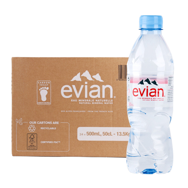 法国进口Evian天然矿泉水塑料瓶