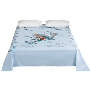 丹雀呈祥/收藏级民光纯棉床单丝光棉传统工艺加厚老式被单篾形纹