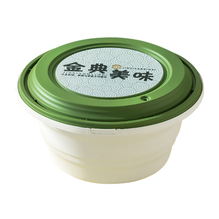 汤面分离打包盒圆形一次性外卖餐盒食品级防盗锁扣商用1250ml1000