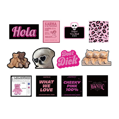 粉墨英文美式复古贴纸