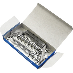 100套文件装订夹条金属双孔a4纸资料五金装订夹成册工具打孔器机二孔档案活页圈条工程图纸两孔原子环神器扣