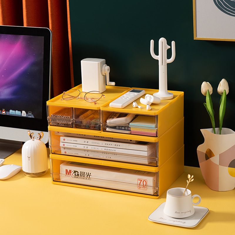 学生宿舍文具整理盒书桌置物架化妆品收纳盒物盒储桌面抽屉式